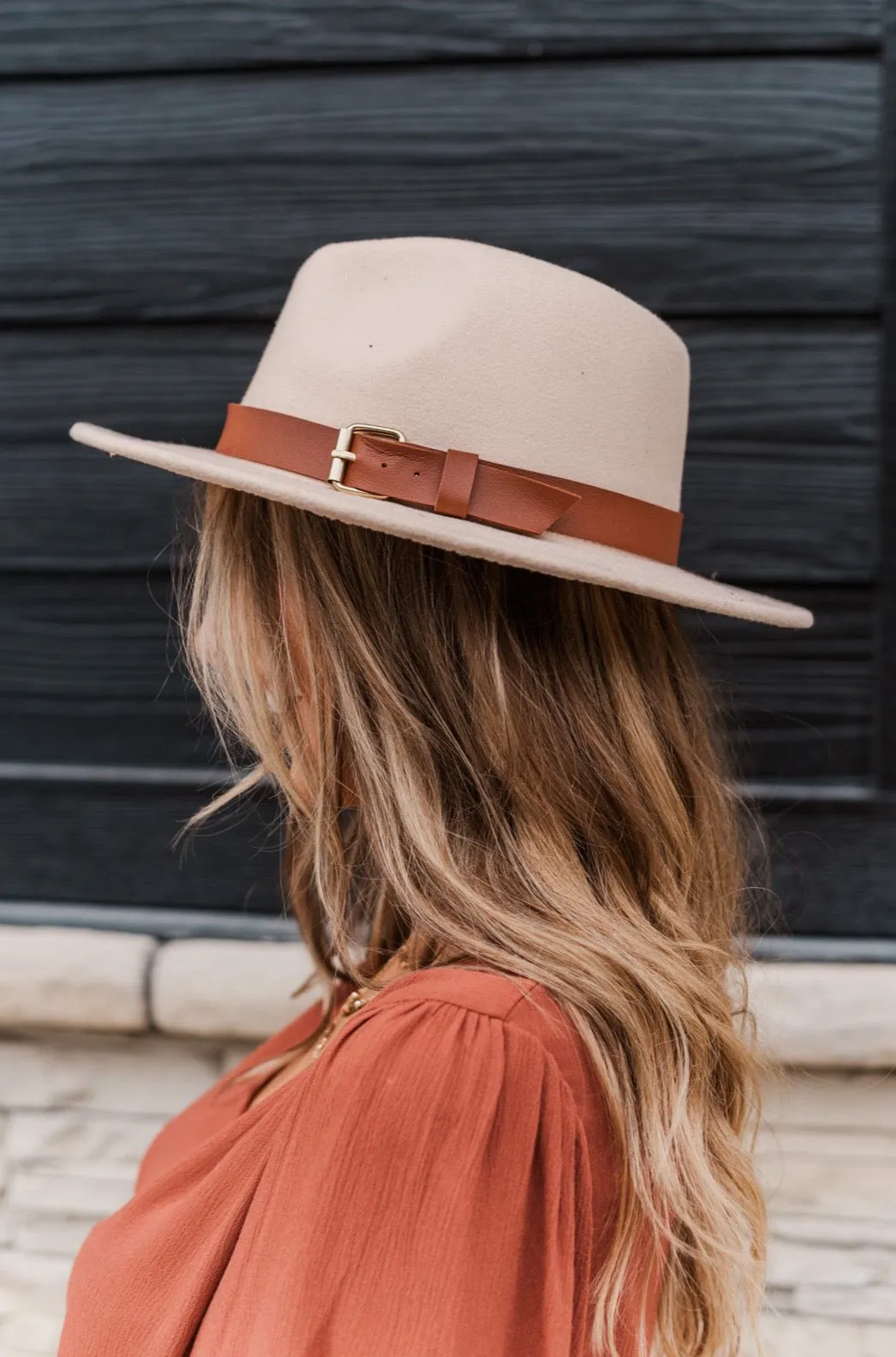 Fashion Forward Felt Panama Hat- Nude