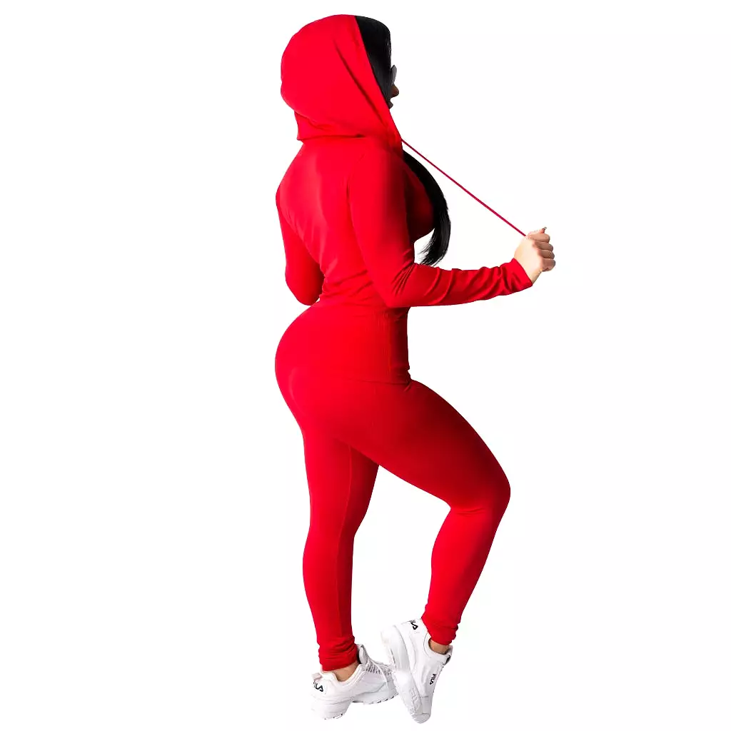 Fashion Hooded Two Piece Set Pants Suit Sportwear Tracksuit Women Outfits