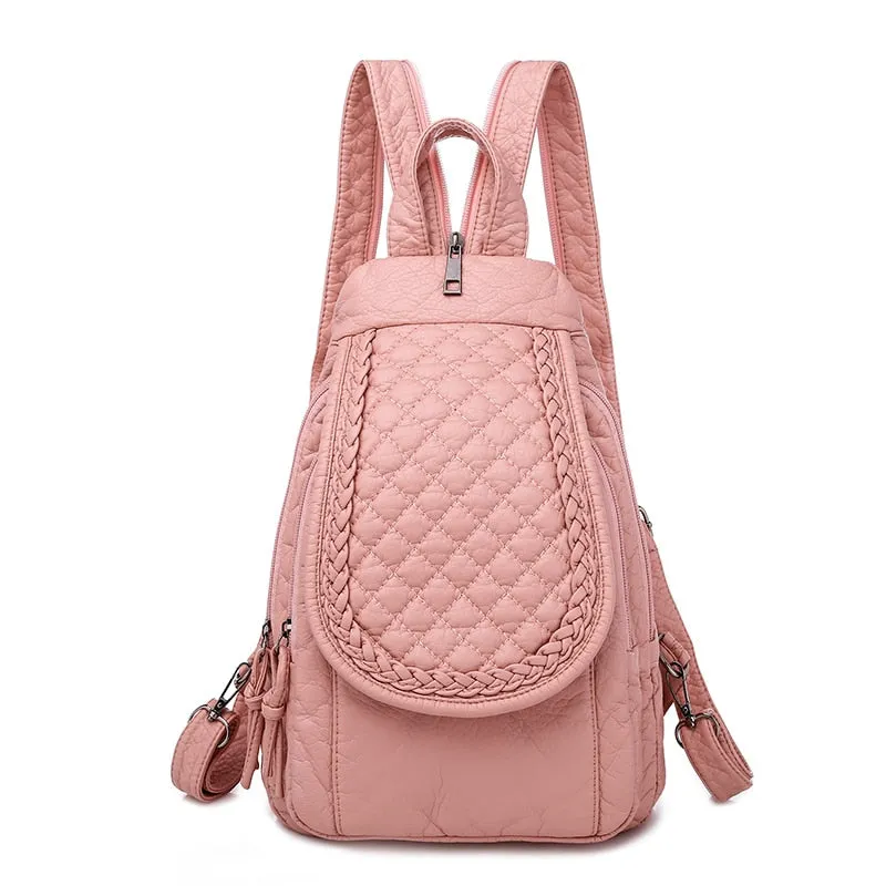 Fashion Ladies Embroidery Small Backpack High Quality Soft