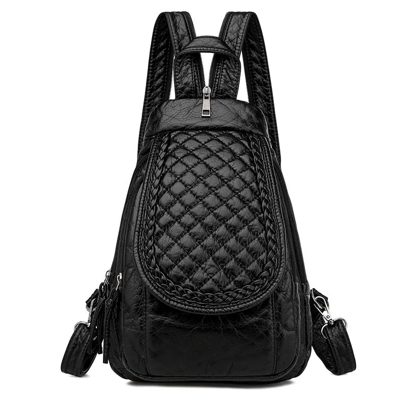 Fashion Ladies Embroidery Small Backpack High Quality Soft