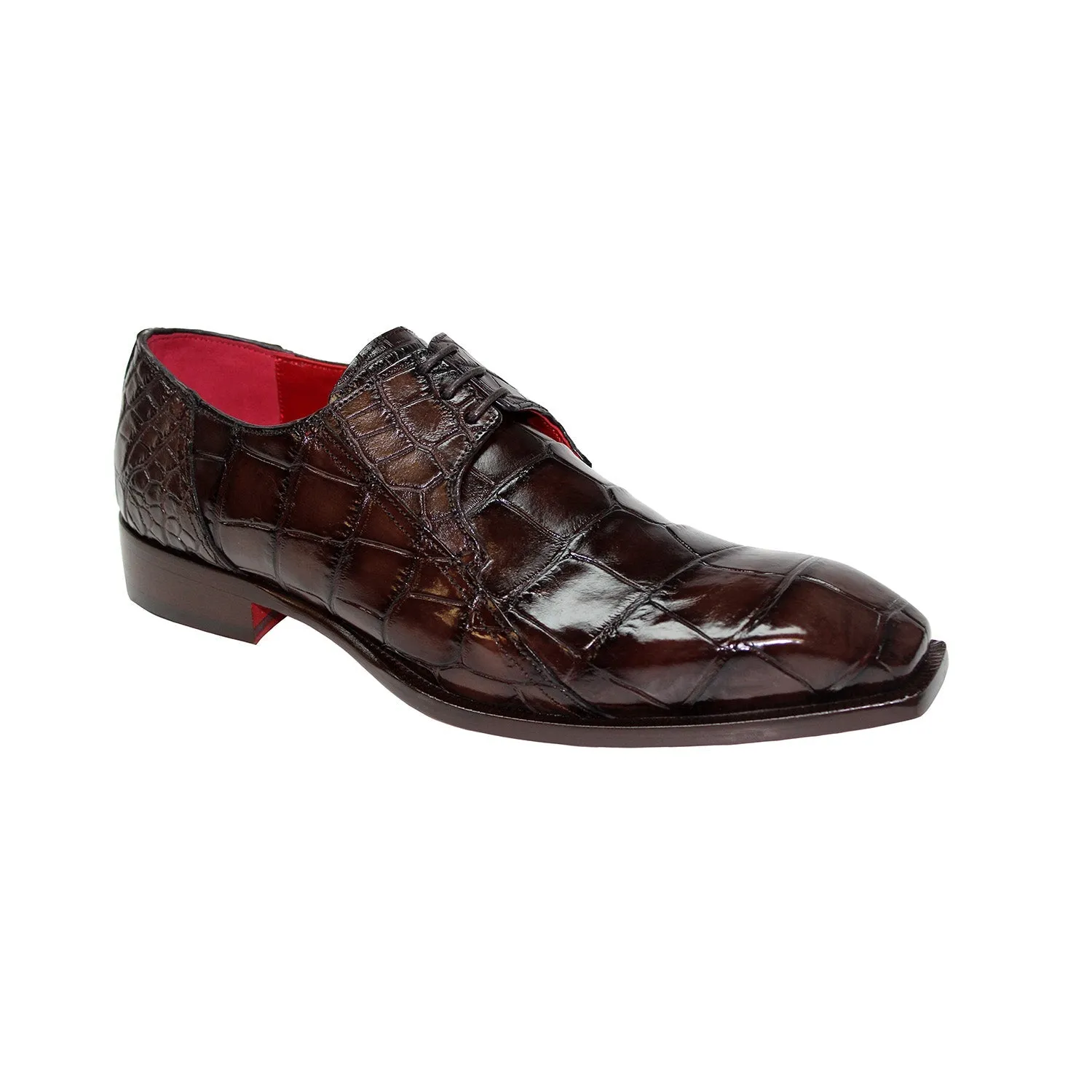 Fennix Logan Men's Shoes Chocolate Alligator Exotic Oxfords (FX1036)