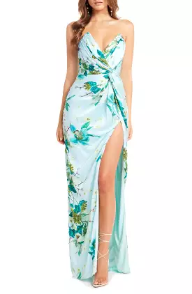 Finn Floral Strapless Sheath Gown