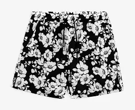 Florals Hybrid Mens Shorts (Black/White)