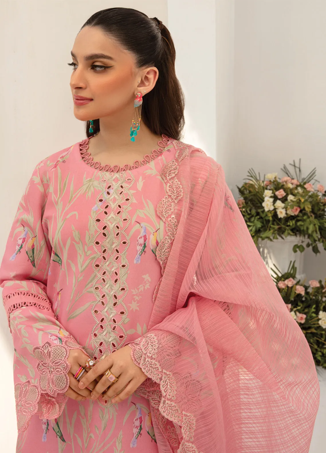 Florance By Rang Rasiya Embroidered Premium Lawn 3 Piece Unstitched Suit RR24FEL D08 AIRA