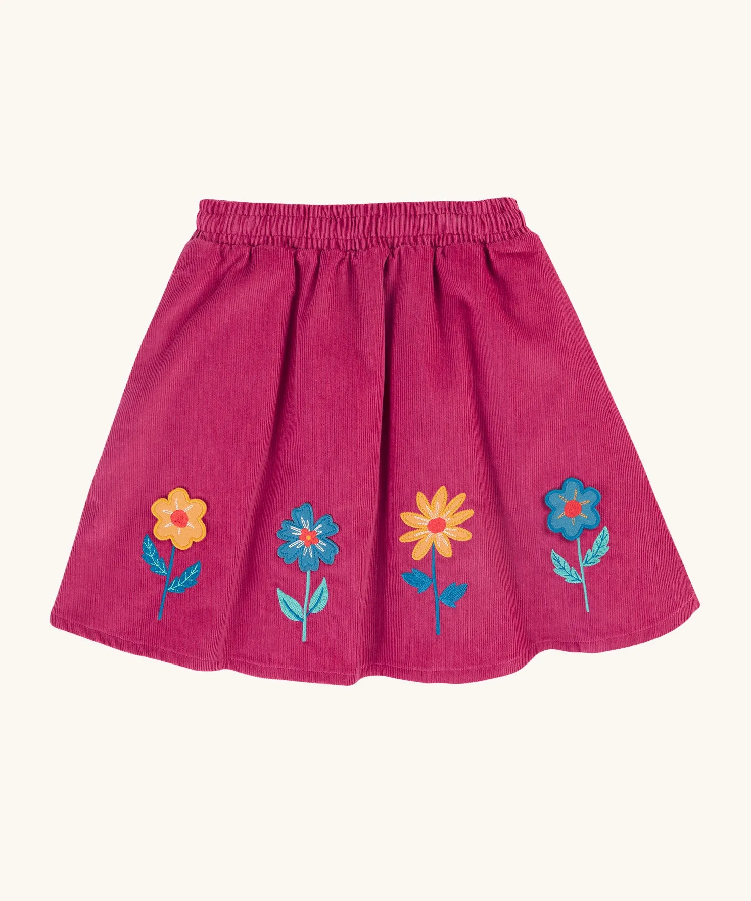 Frugi Katya Cord Skirt - Lingonberry/Flower