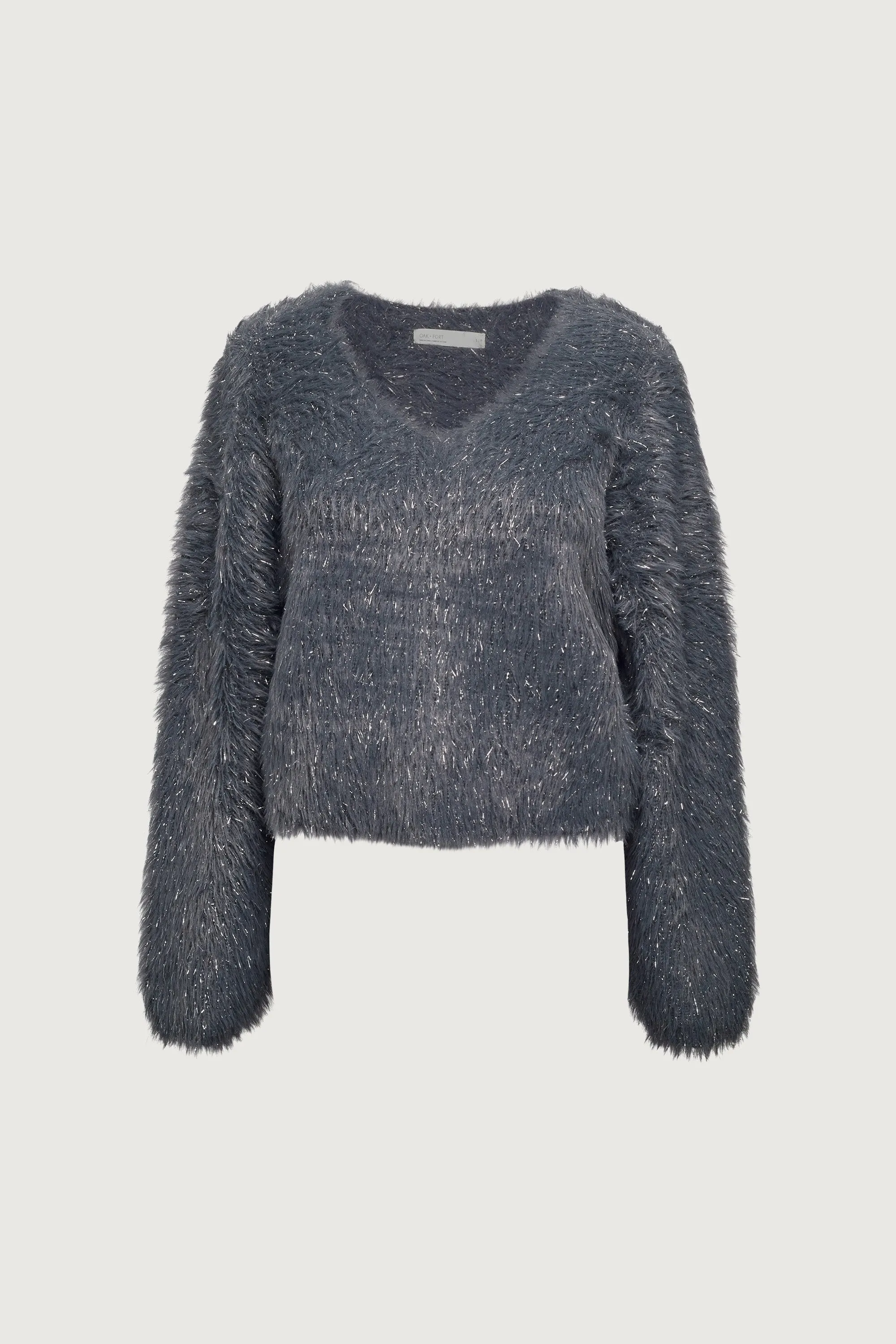 FUZZY METALLIC TINSEL SWEATER