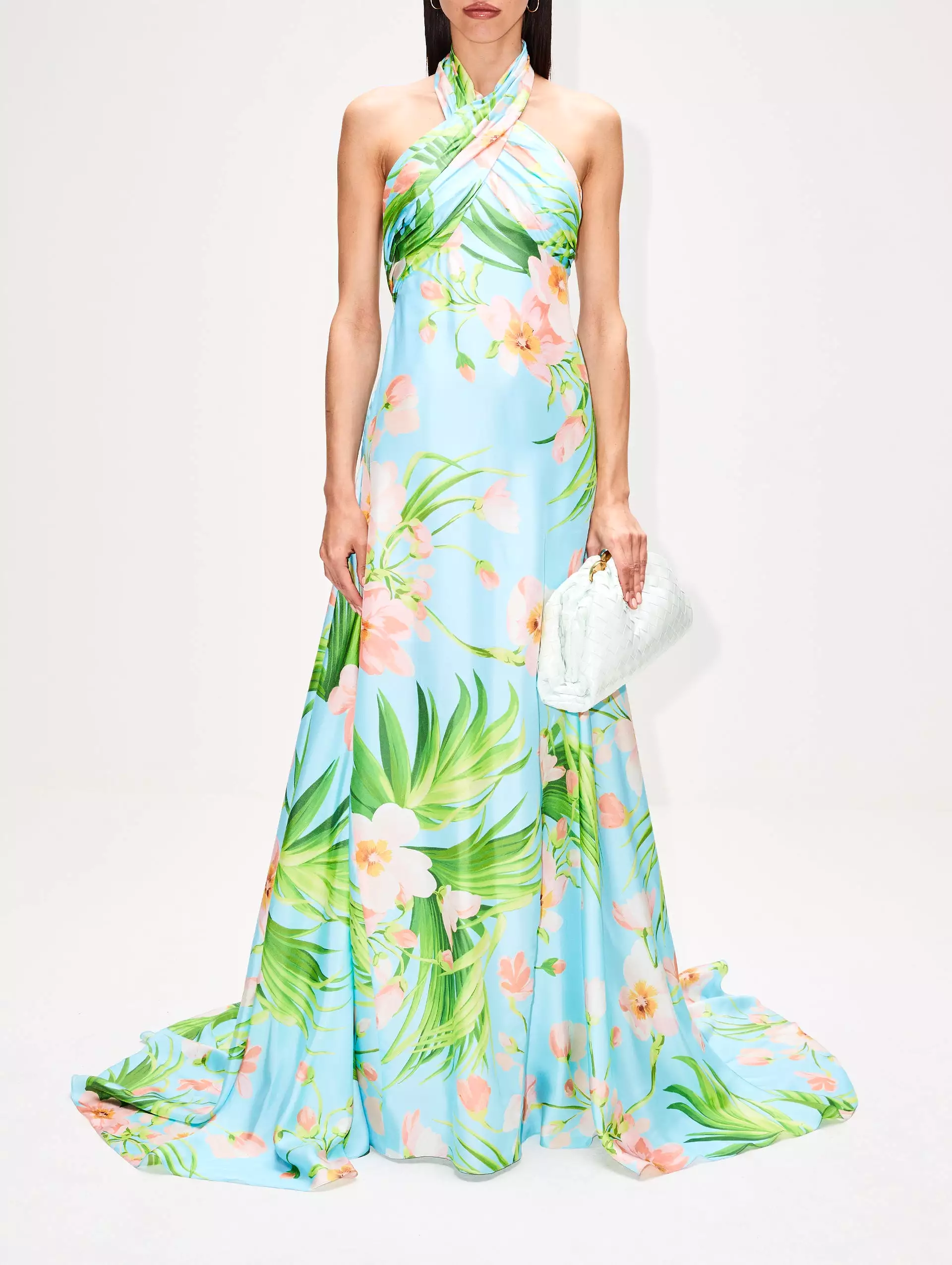 Gathered Halter Gown