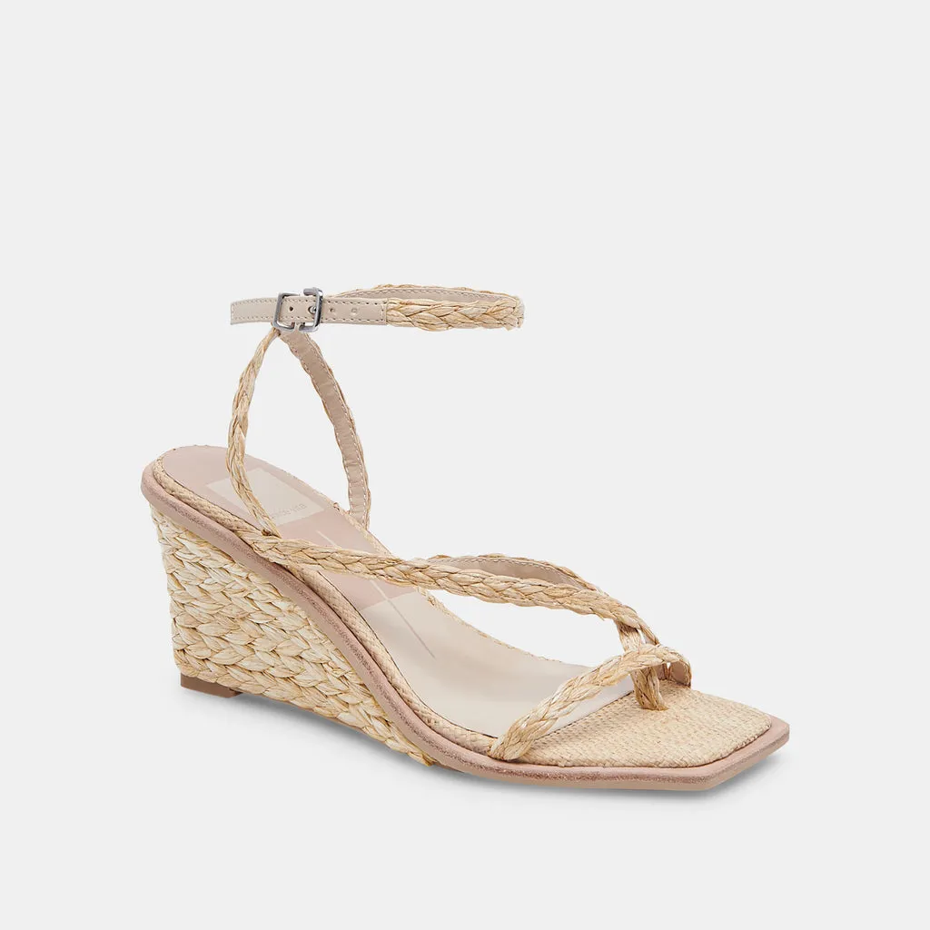 GEMINI WEDGES LT NATURAL RAFFIA– Dolce Vita 6923945934914