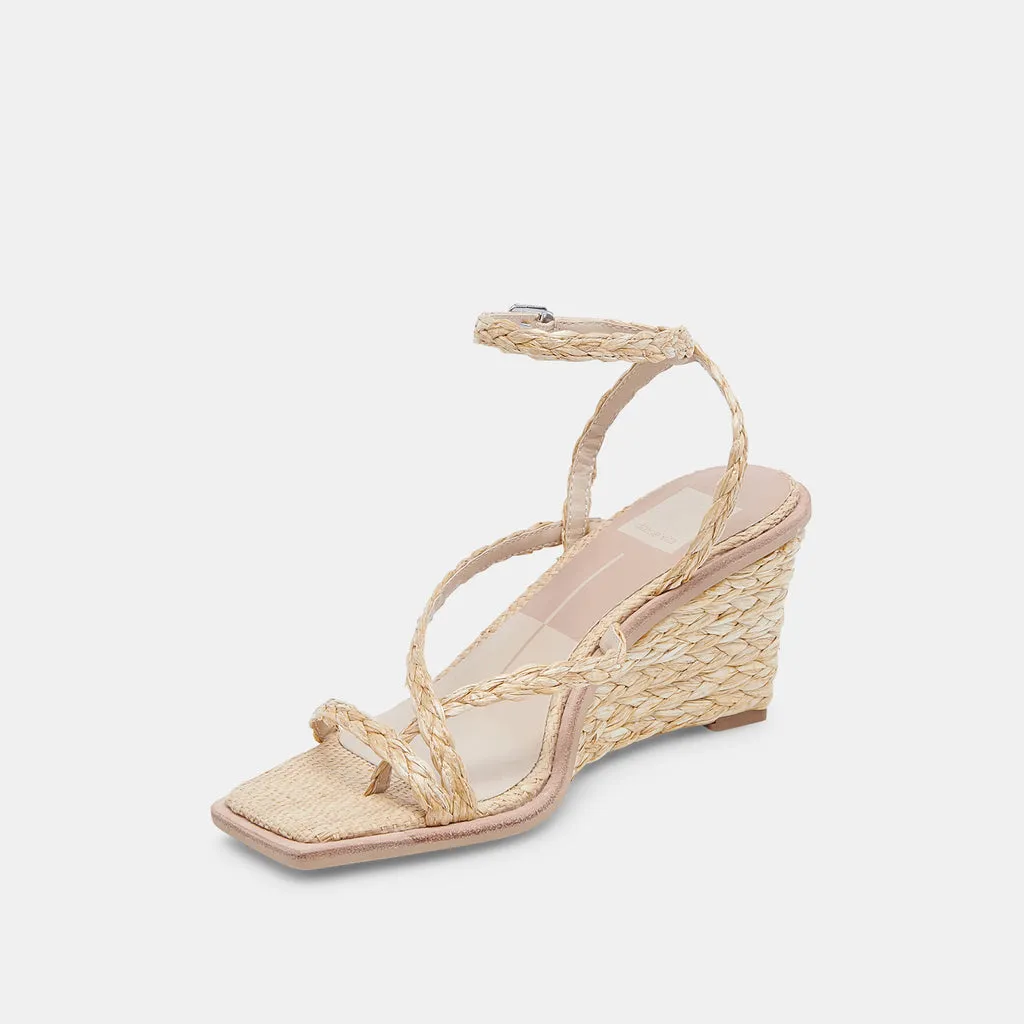 GEMINI WEDGES LT NATURAL RAFFIA– Dolce Vita 6923945934914