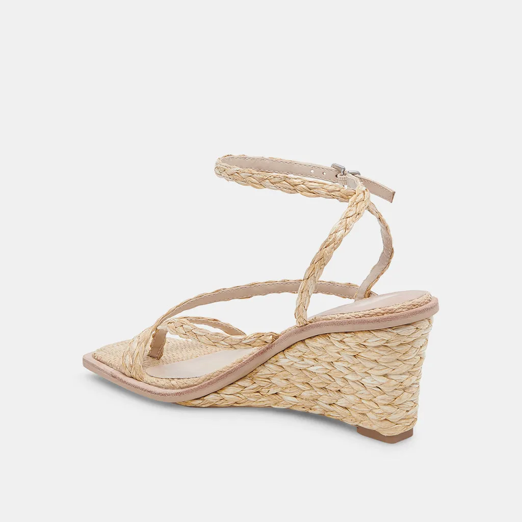 GEMINI WEDGES LT NATURAL RAFFIA– Dolce Vita 6923945934914