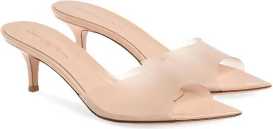 Gianvito Rossi Elle 55mm translucent mules Neutrals