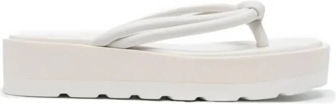 Gianvito Rossi leather platform flip flops White