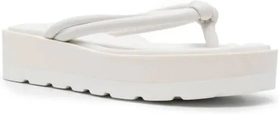 Gianvito Rossi leather platform flip flops White