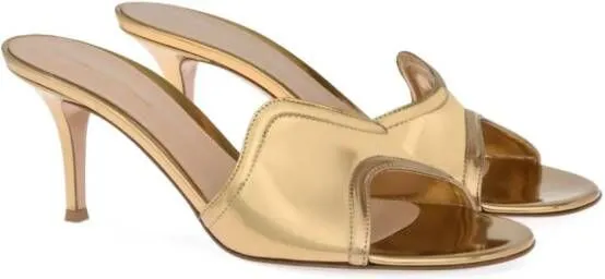 Gianvito Rossi Lucrezia metallic-effect mules Gold