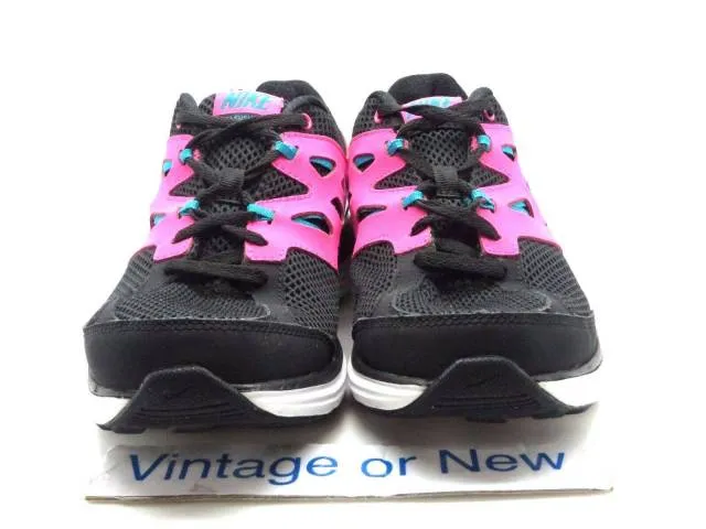 Girls nike dual fusion lite black pink teal running shoes 599295-001 gs sz 7y