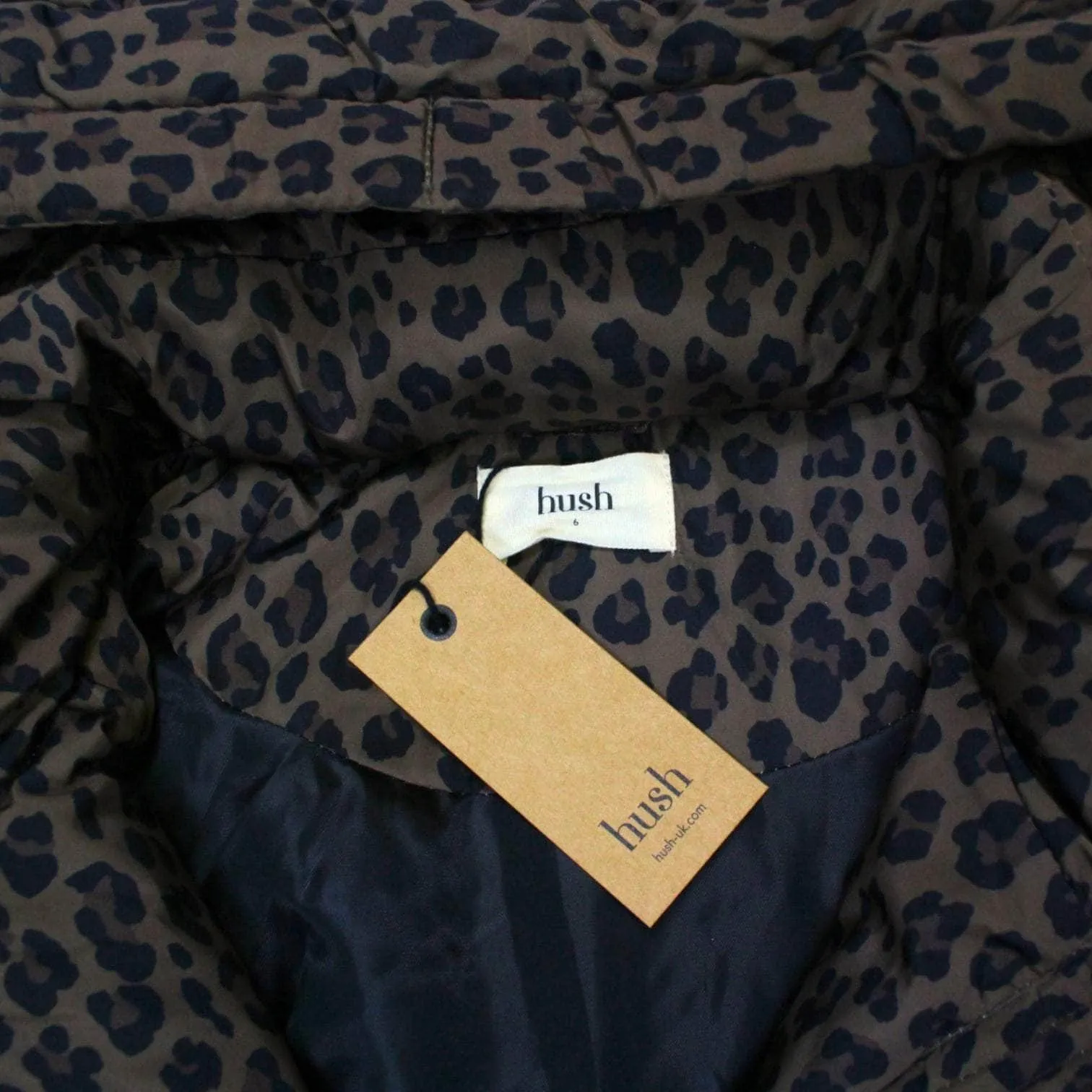 Hush Brown Animal Print Puffer Coat