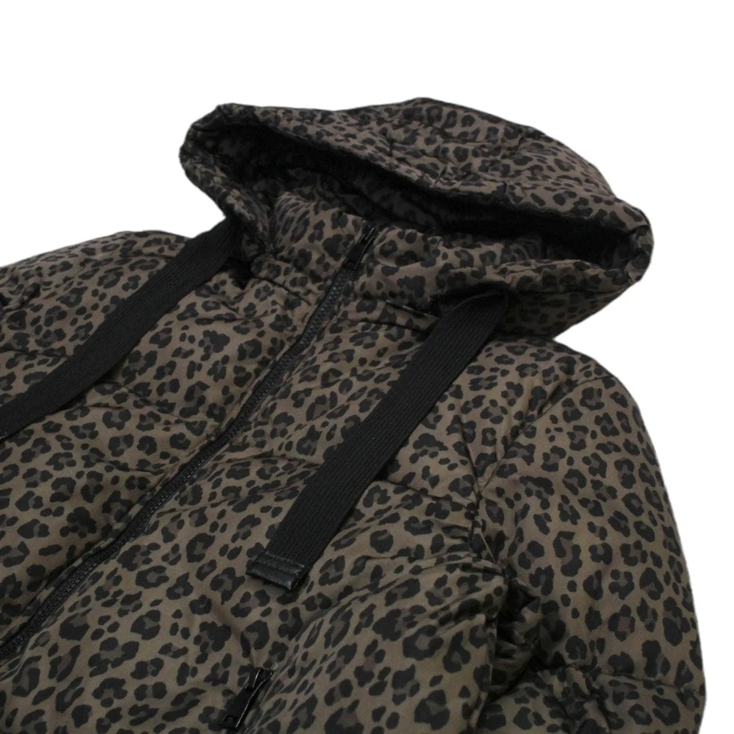 Hush Brown Animal Print Puffer Coat