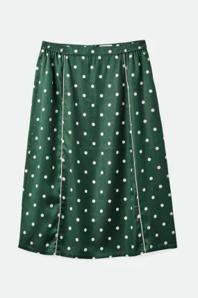 Hyde Satin Midi Skirt - Pine Needle