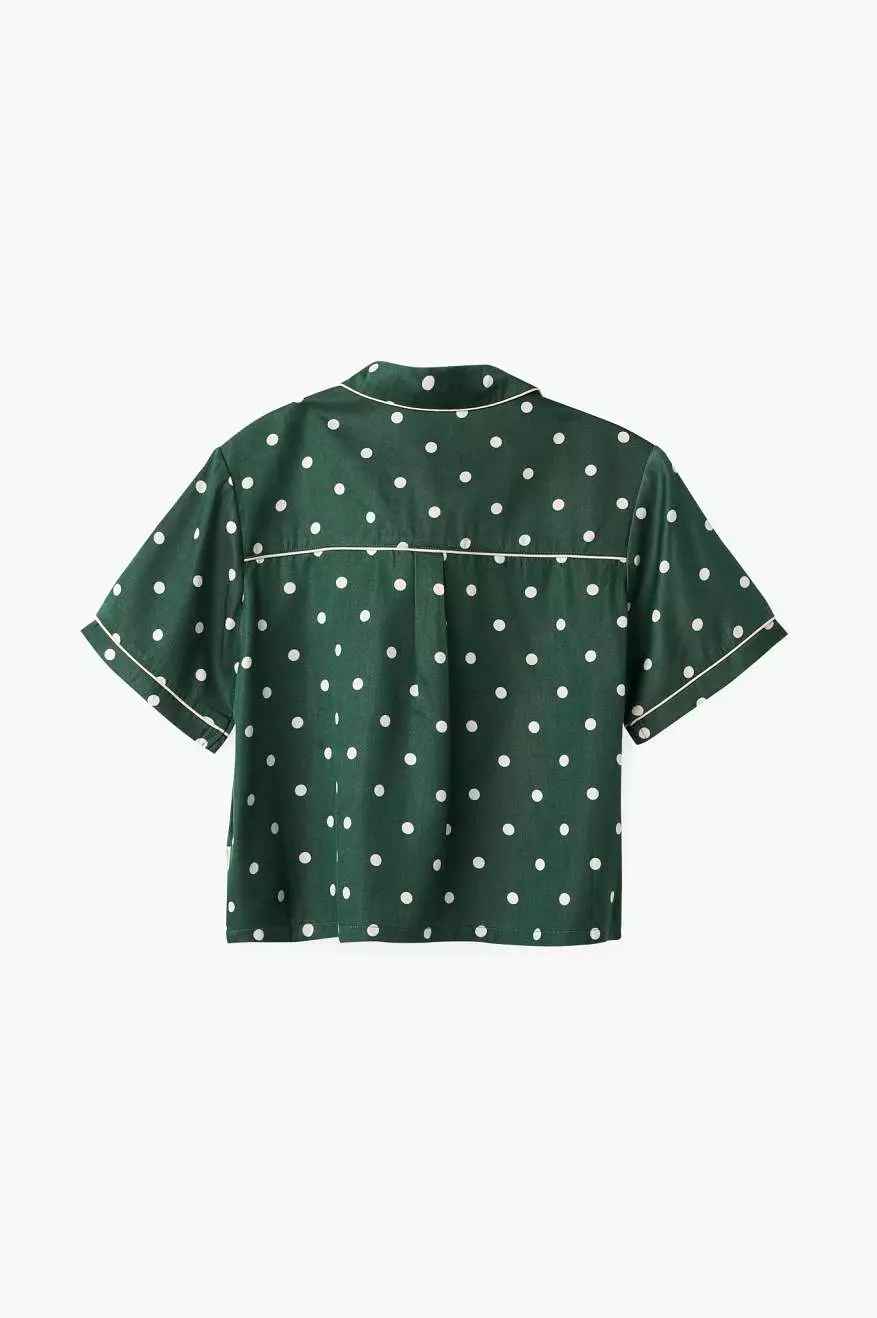 Hyde Satin S/S Woven Shirt - Pine Needle