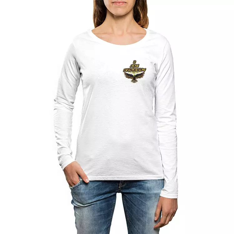 I AM HEBREW 02 Ladies Designer Crewneck Long Sleeve Cotton T-shirt