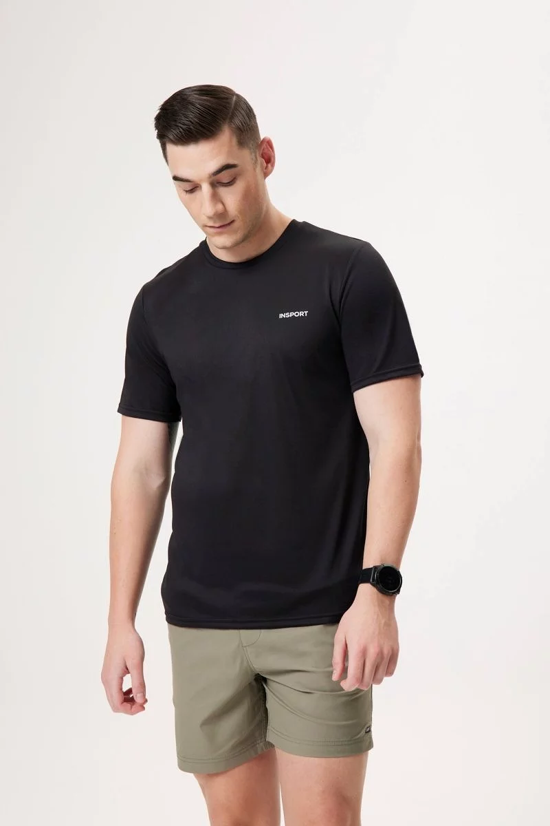 INSPORT MEN'S CLASSIC RUN BLACK TEE