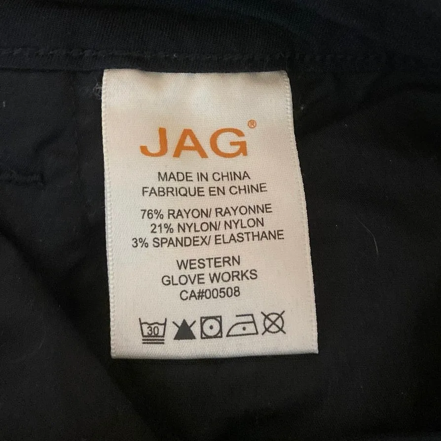 Jag Black Mid Rise Boot Leg Relaxed Fit Stretch Ankle Crop Denim Pants Jeans 8