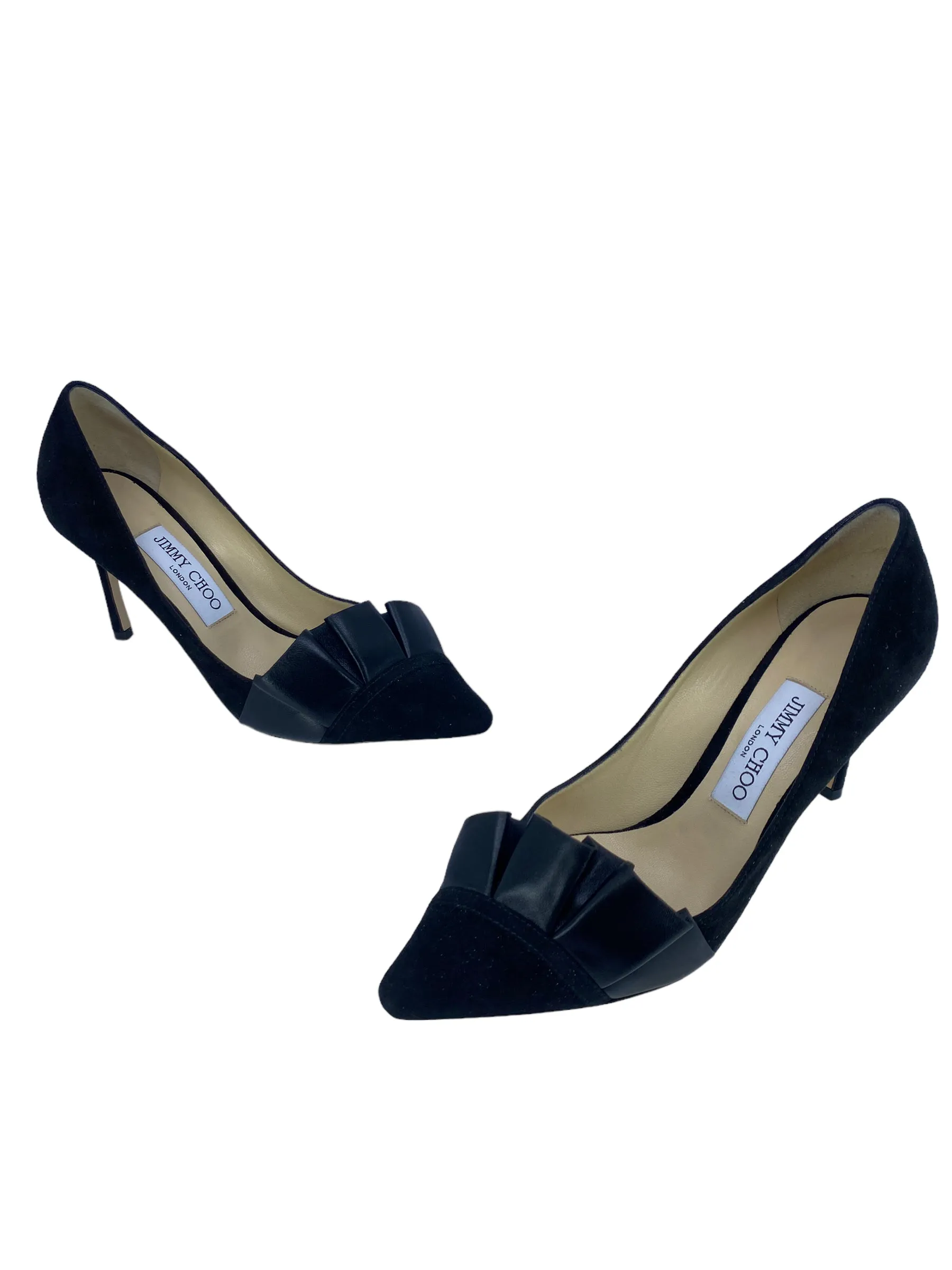 Jimmy Choo Leena Black Suede Pump Size 37 1/2