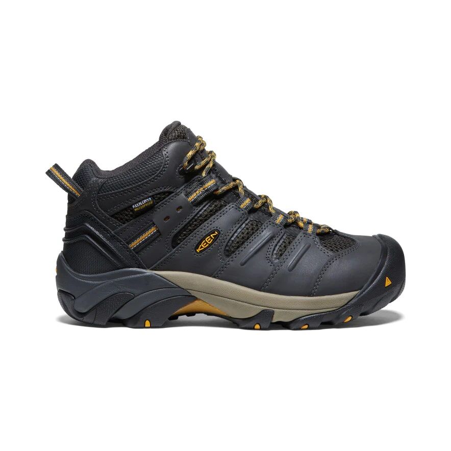 Keen Men's Lansing Mid Steel Toe Waterproof Boot in Raven