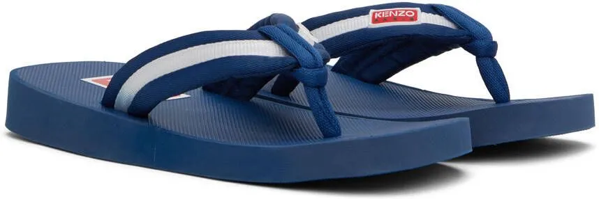 Kenzo Blue Setta Flip Flops