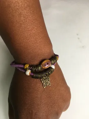 Lavender Coil & Ceramic Bracelet