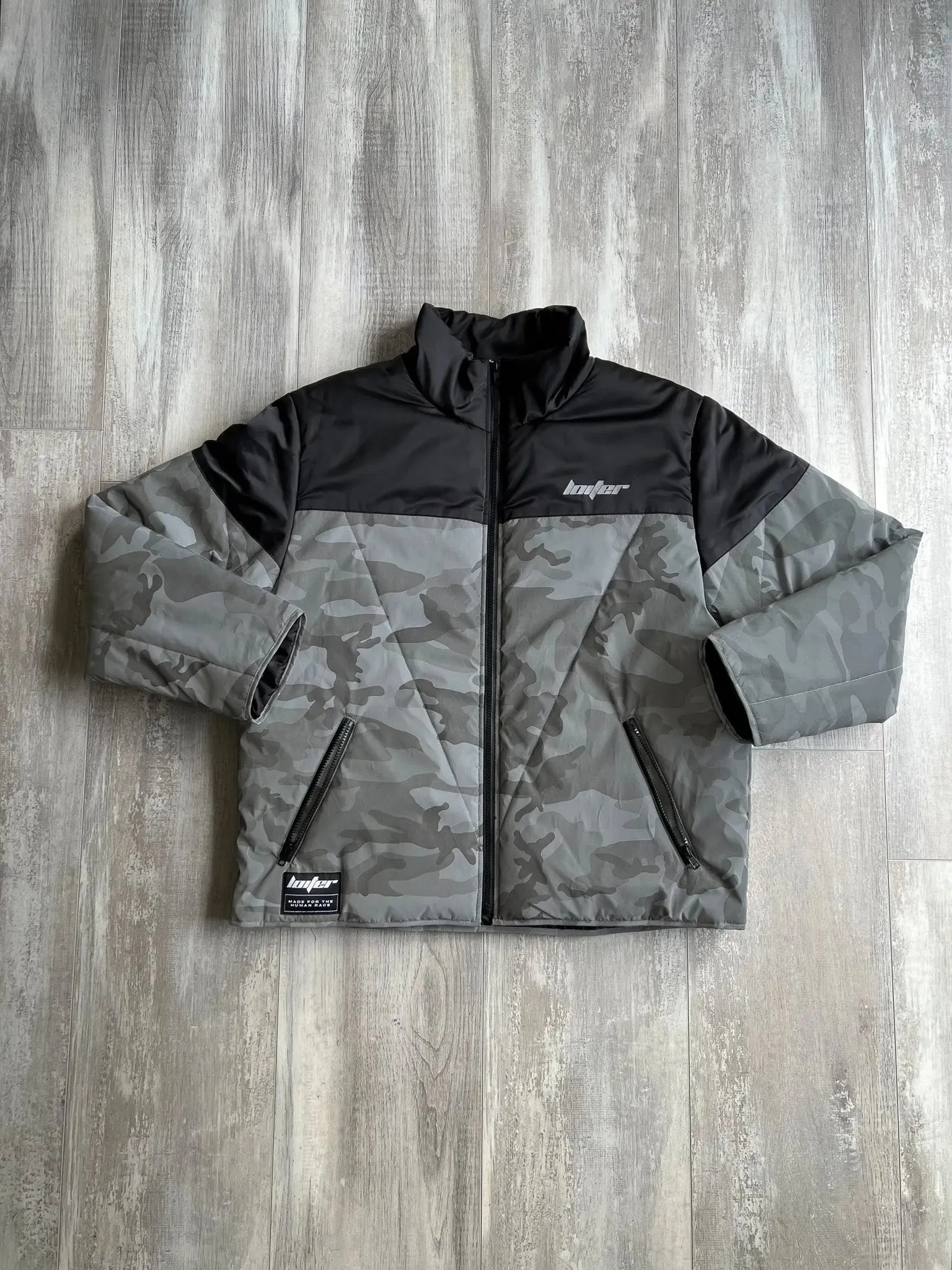 Loiter Camo Puffer Reflective Jacket - M