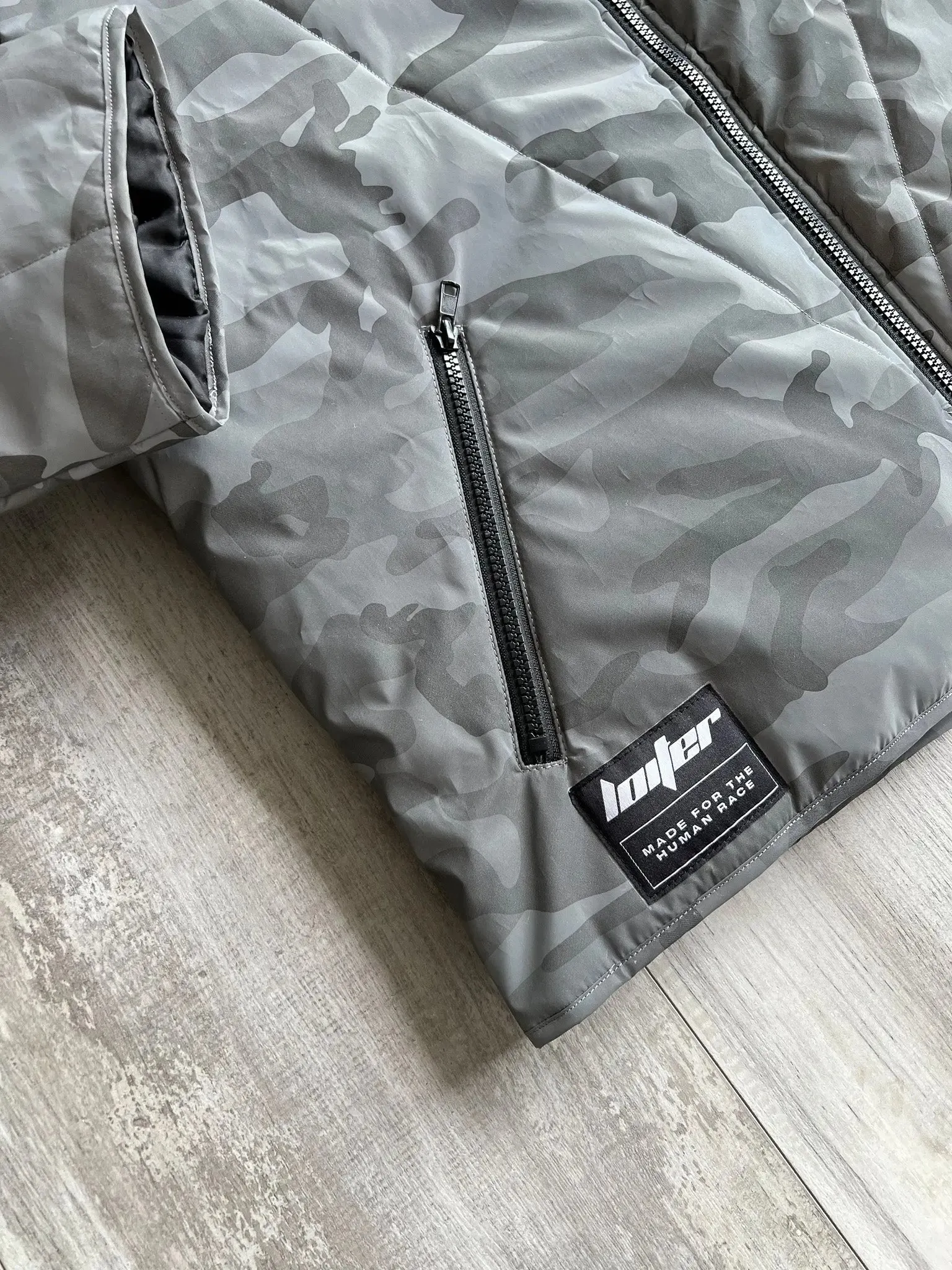 Loiter Camo Puffer Reflective Jacket - M