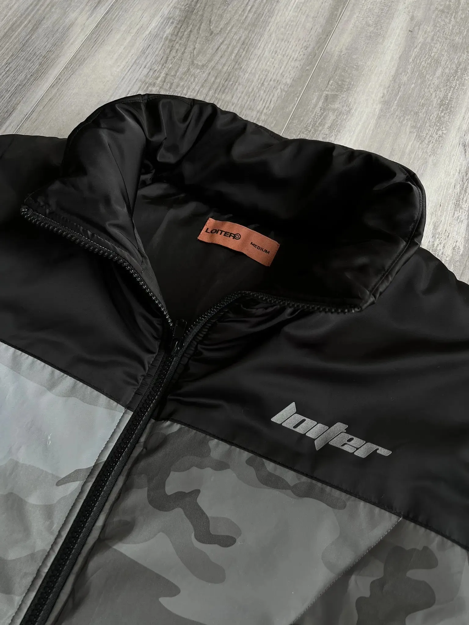 Loiter Camo Puffer Reflective Jacket - M