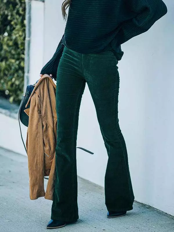 Loose Corduroy Flared Women Pants