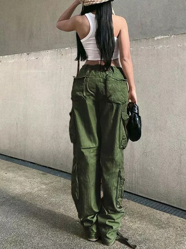 Loose Wide Leg Women Cargo Pants