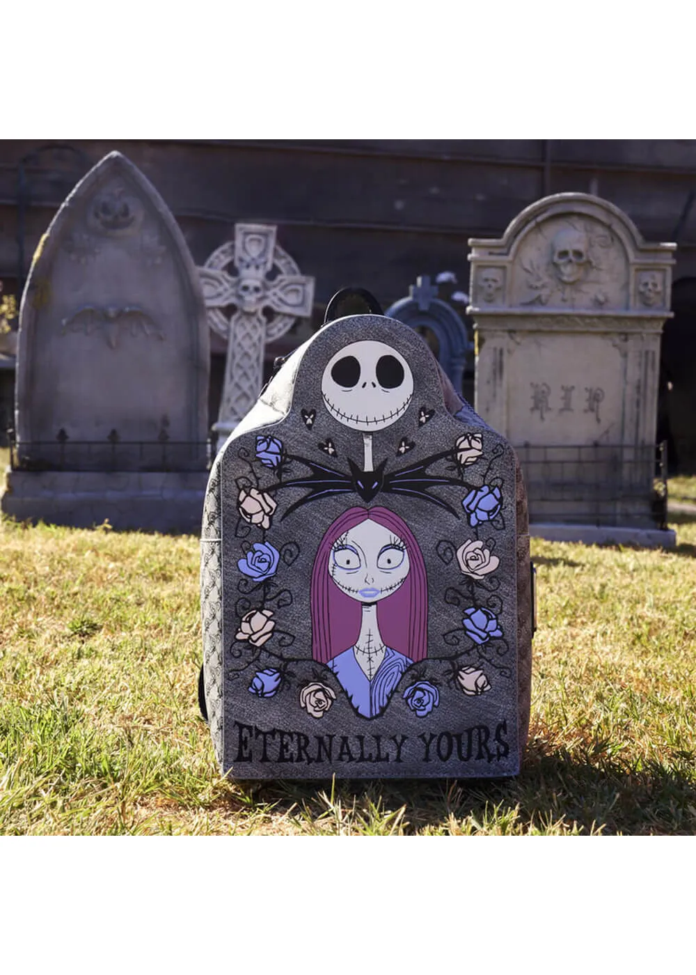 Loungefly Disney Nightmare Before Christmas Jack and Sally Eternally Yours Backpack Black