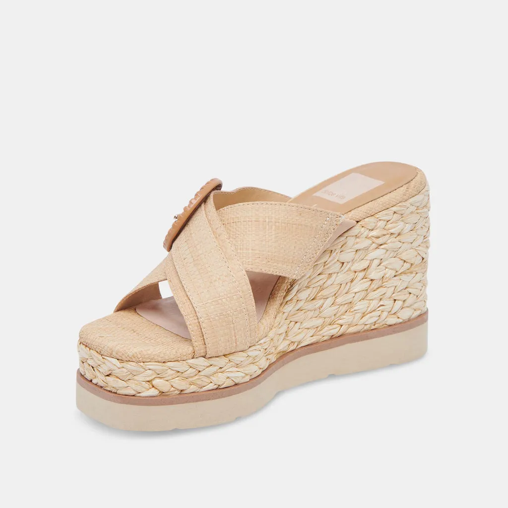 LUIZ WEDGES LT NATURAL RAFFIA– Dolce Vita 6896289251394