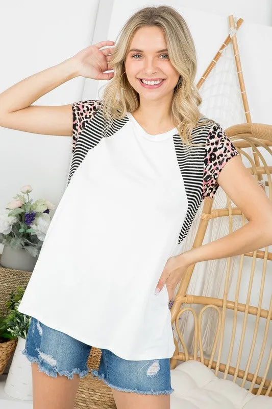 Luna ANIMAL MIXED COLORBLOCK TOP