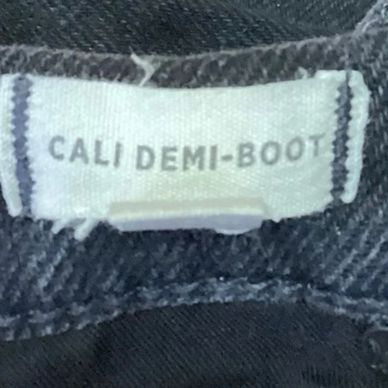 Madewell Cali Demi-Boot Black Frayed Raw Hem High Rise Cropped Denim Jeans Sz 27