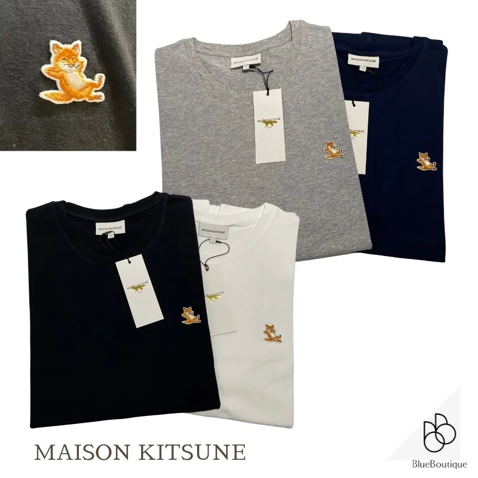 MAISON KITSUNE  |Plain Cotton Logo Designers T-Shirts