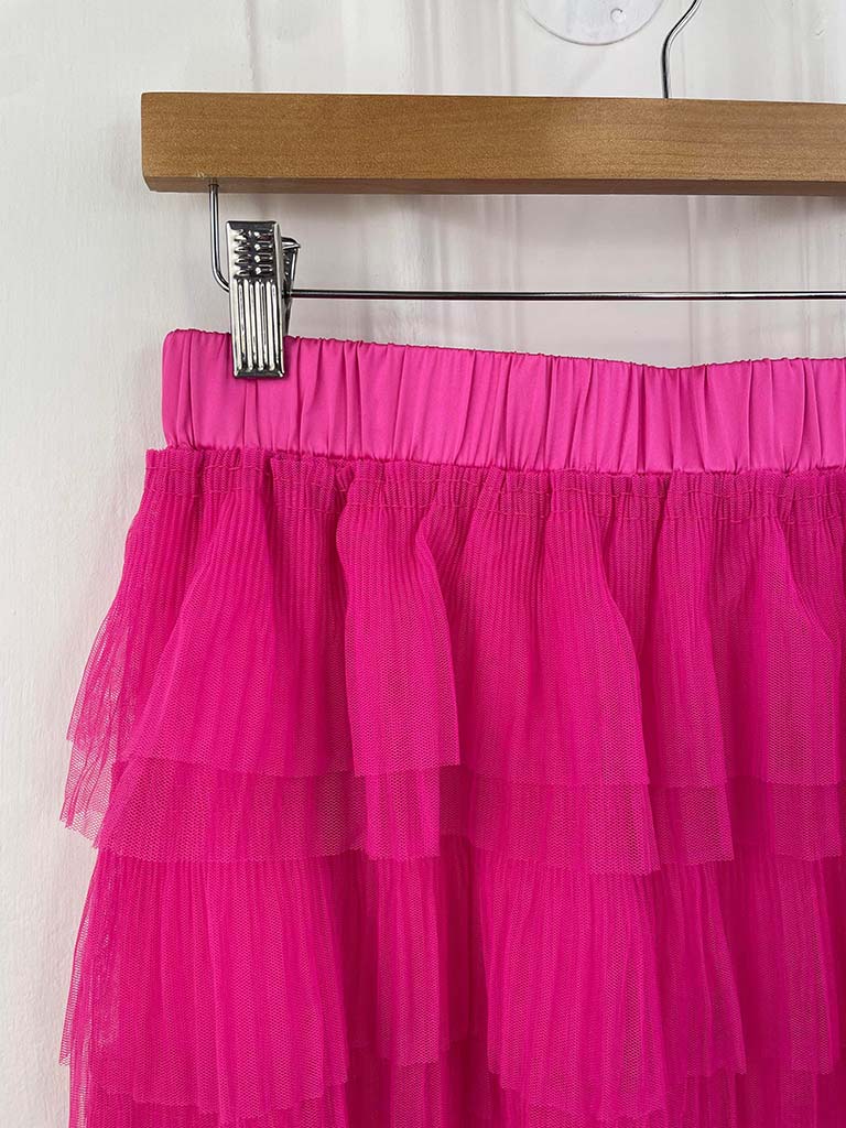 Malissa J Ruffle Tulle Skirt - Hot Pink