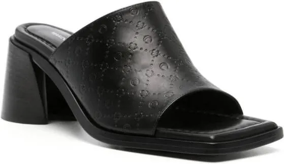 Marine Serre Ms laminated-leather mules Black