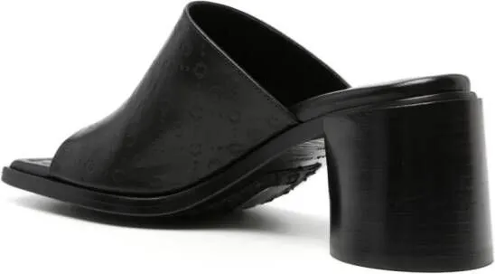 Marine Serre Ms laminated-leather mules Black