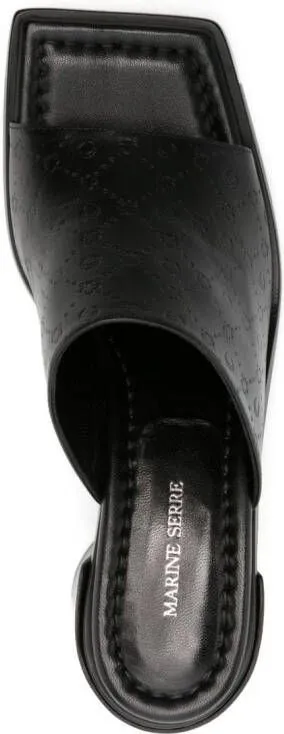 Marine Serre Ms laminated-leather mules Black