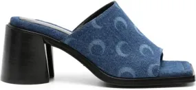 Marine Serre MS regenerated-denim mules Blue