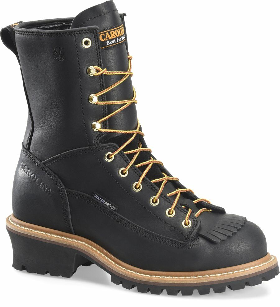 Men's Spruce Black Plain Toe Logging Boot