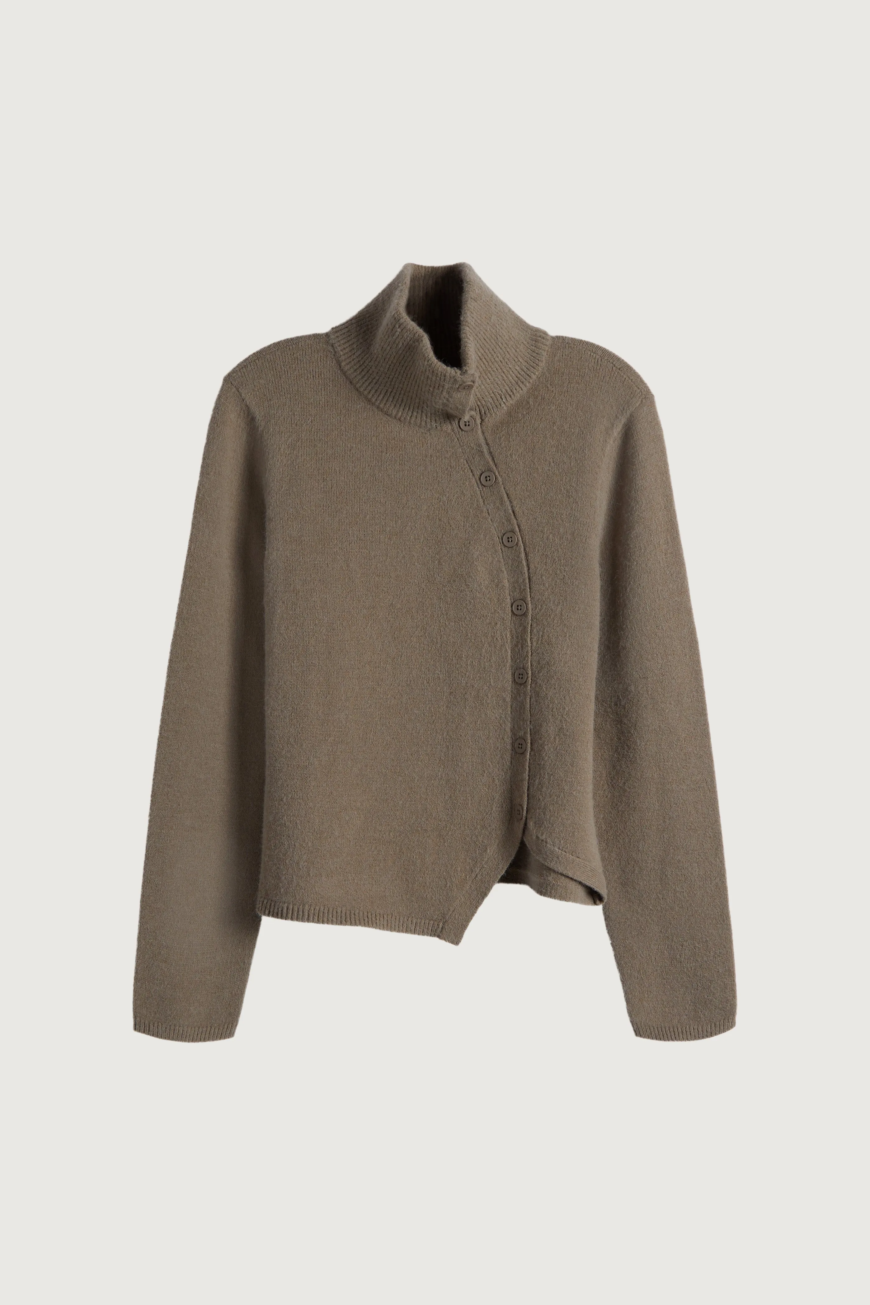 MOCKNECK BUTTON FRONT SWEATER