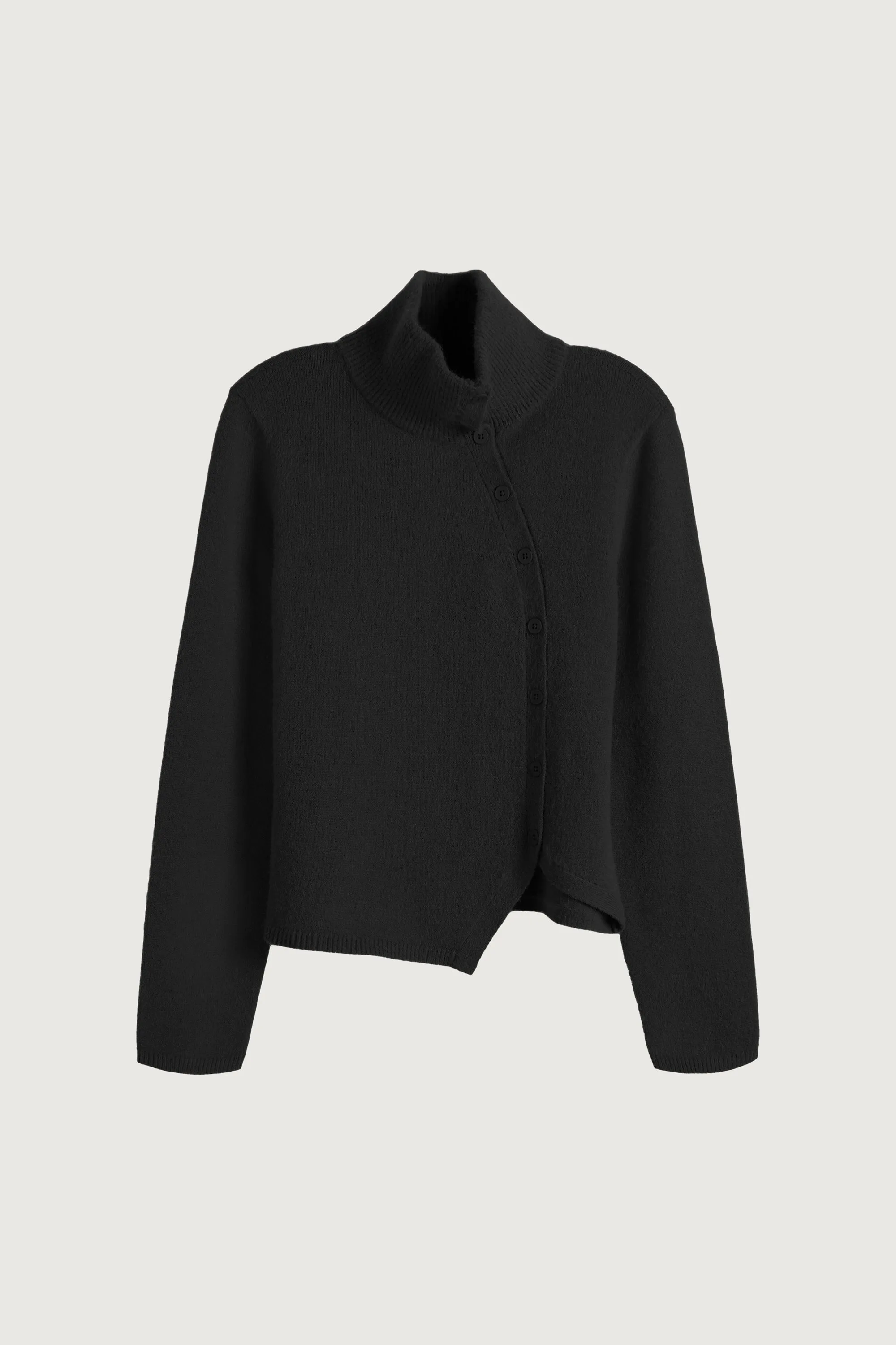 MOCKNECK BUTTON FRONT SWEATER