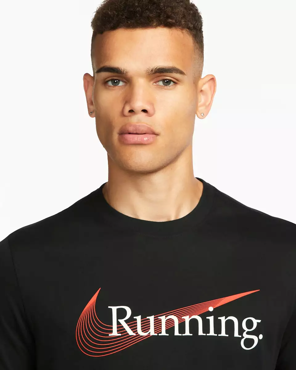 NIKE MEN'S BLACK RUNNING TEE