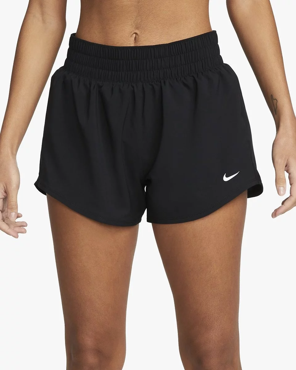 NIKE WOMEN'S DRI-FIT MID-RISE BRIEF-LINED BLACK SHORTS